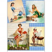 Бумага рисовая для декупажа AD281 "Девушки Pin-Up 3" Арт-Декупаж, А4